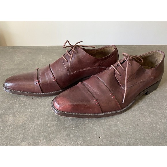 Fratelli Footwear Genuine Leather 9.5 9082-05 Dark Maroon Lace Up Dress Shoes main image 7
